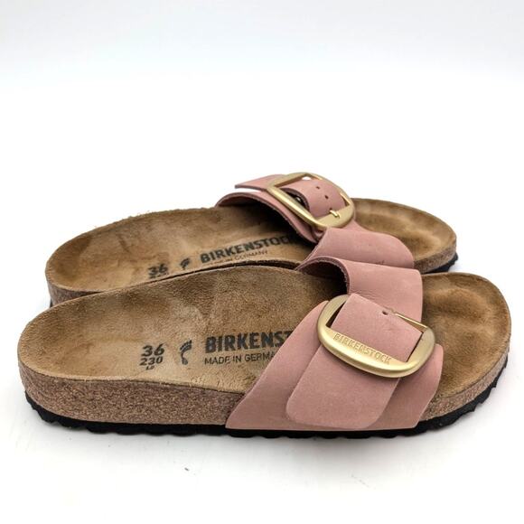 Birkenstock Madrid Big Buckle Nubuck Leather Sandals Women's Old Rose US5 EU36 - Picture 3 of 13